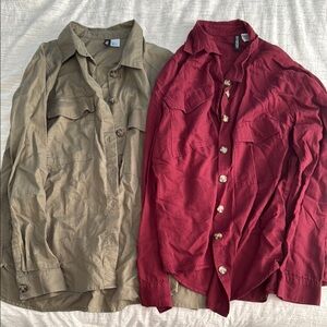 Women’s Burgundy and Olive Lightweight Flannel Bundle
